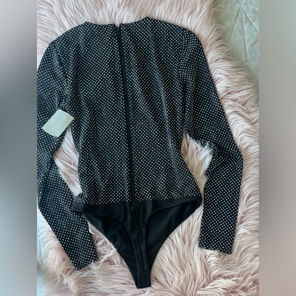 NWOT Alice+Olivia TAEYN EMBELLISHED CREW NECK BODYSUIT SizeXS $495 - Picture 9 of 10